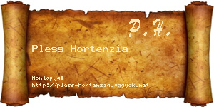 Pless Hortenzia névjegykártya